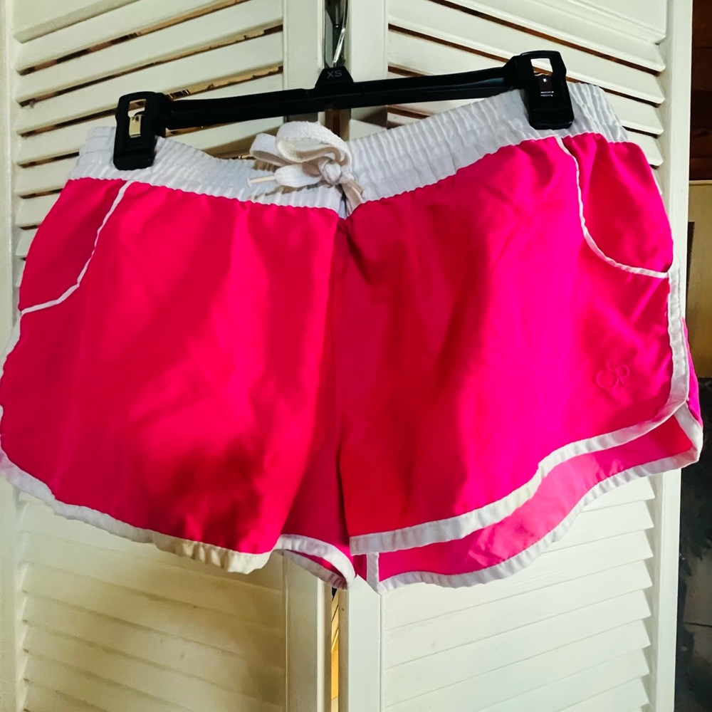 OP Pink and White Athletic Shorts Lightweight Design